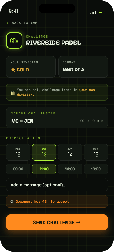 Challenge scheduling